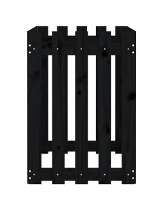 Fioriera Giardino a Recinzione Nera 100x50x70cm Massello Pino