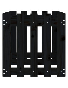Fioriera Giardino a Recinzione Nera 150x50x50cm Massello Pino