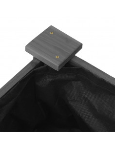 Fioriera Giardino con Fodera Grigia 120x45x25cm Massello Abete 2