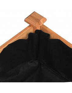 Fioriera Giardino con Fodera Marrone 120x60x25cm Massello Abete