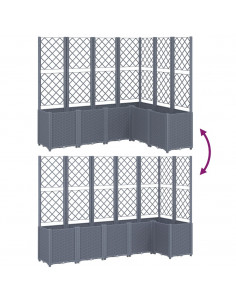 Fioriera Giardino con Graticcio Grigia 120x120x140 cm in PP 2