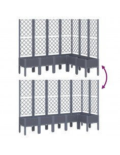 Fioriera Giardino con Graticcio Grigia 160x120x142 cm in PP 2