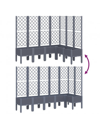 Fioriera Giardino con Graticcio Grigia 160x120x142 cm in PP