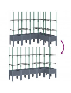 Fioriera Giardino con Graticcio Grigia 160x120x142,5 cm in PP 2