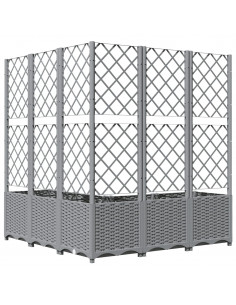 Fioriera Giardino con Graticcio Grigio Chiaro 120x120x136cm PP 2