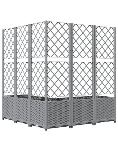 Fioriera Giardino con Graticcio Grigio Chiaro 120x120x136cm PP