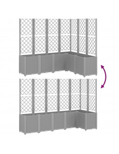 Fioriera Giardino con Graticcio Grigio Chiaro 160x120x140 cm PP