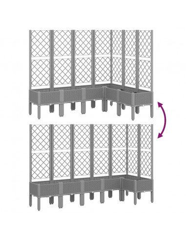Fioriera Giardino con Graticcio Grigio Chiaro 160x120x142 cm PP