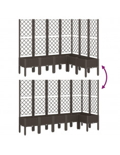 Fioriera Giardino con Graticcio Marrone 160x120x142 cm in PP 2