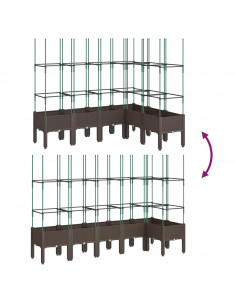 Fioriera Giardino con Graticcio Marrone 160x120x142,5 cm in PP 2
