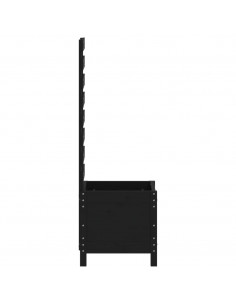 Fioriera Giardino con Rastrelliera Nera 39x39,5x114cm Pino