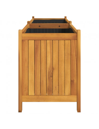 Fioriera Giardino con Rivestimento 153x38,5x50 Massello Acacia