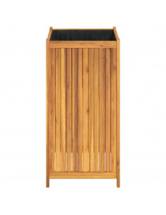 Fioriera Giardino con Rivestimento 50x50x100 cm Massello Acacia