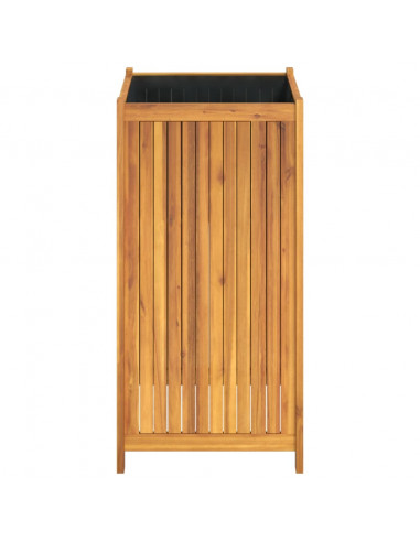 Fioriera Giardino con Rivestimento 50x50x100 cm Massello Acacia