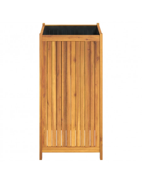 Fioriera Giardino con Rivestimento 50x50x100 cm Massello Acacia