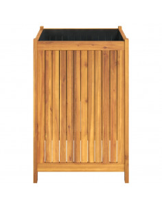 Fioriera Giardino con Rivestimento 50x50x75 cm Massello Acacia 2