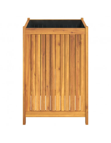 Fioriera Giardino con Rivestimento 50x50x75 cm Massello Acacia