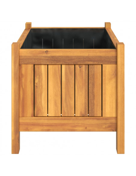 Fioriera Giardino con Rivestimento 54x31x30 cm Massello Acacia