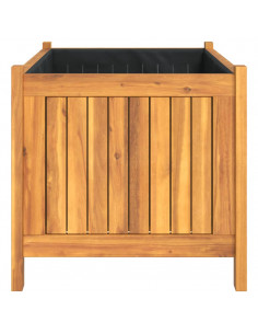 Fioriera Giardino con Rivestimento 80x42x40 cm Massello Acacia 2