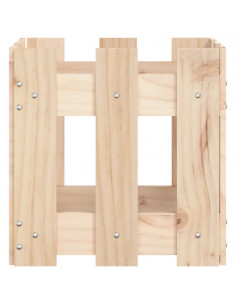 Fioriera Giardino Design a Recinzione 30x30x30 cm Massello Pino