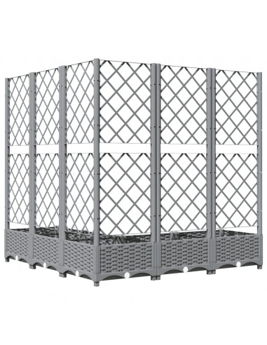 Fioriera Giardino e Graticcio Grigio Chiaro 120x120x121,5cm PP