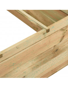 Fioriera Giardino Letto Vegetale in Legno di Pino 197x100x40cm