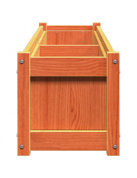 Fioriera Giardino Marrone Cera 150x31x31 cm Legno Massello Pino