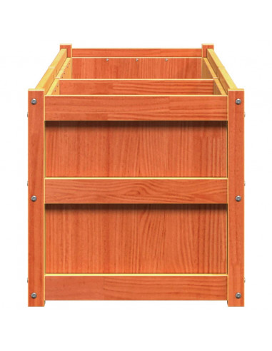 Fioriera Giardino Marrone Cera 150x50x50 cm Legno Massello Pino