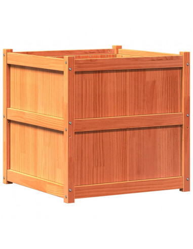 Fioriera Giardino Marrone Cera 70x70x70 cm Legno Massello Pino