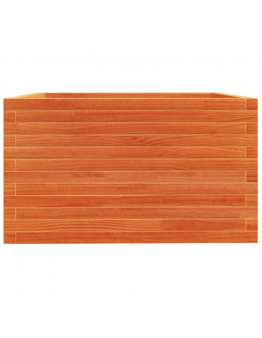 Fioriera Giardino Marrone Cera 80x80x49,5cm Legno Massello Pino