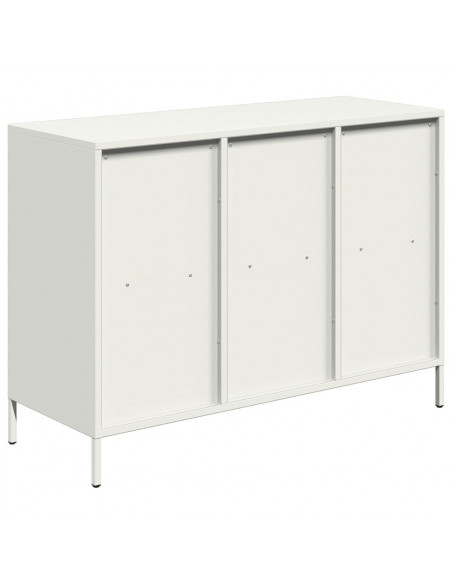 Credenza Bianca 101,5x39x73,5 cm in Acciaio Laminato a Freddo