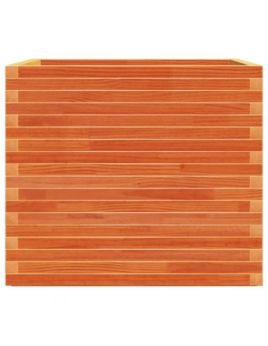 Fioriera Giardino Marrone Cera 80x80x72 cm Legno Massello Pino