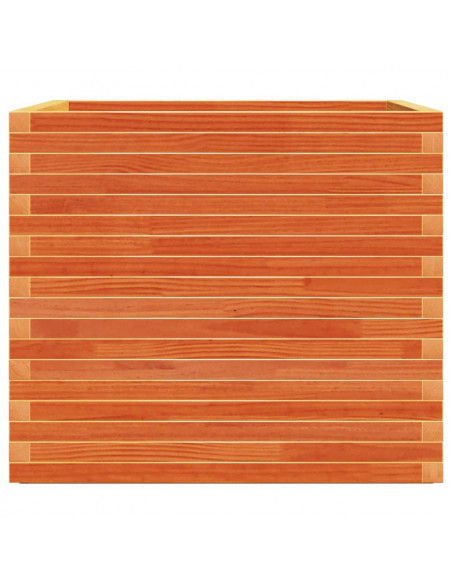 Fioriera Giardino Marrone Cera 80x80x72 cm Legno Massello Pino