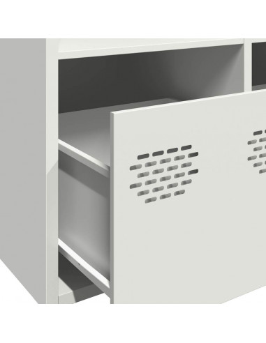 Credenza Bianca 101,5x39x73,5 cm in Acciaio Laminato a Freddo