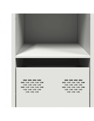 Credenza Bianca 101,5x39x73,5 cm in Acciaio Laminato a Freddo