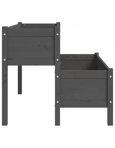 Fioriera Grigia 110x84x75 cm in Legno Massello di Pino