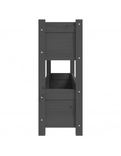 Fioriera Grigia 112x25x66 cm in Legno Massello di Pino 2