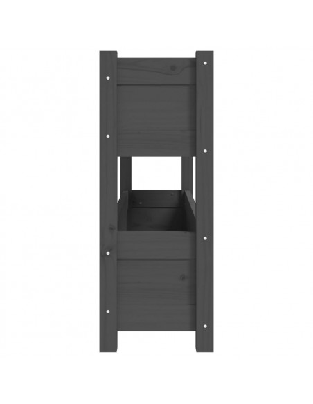 Fioriera Grigia 112x25x66 cm in Legno Massello di Pino