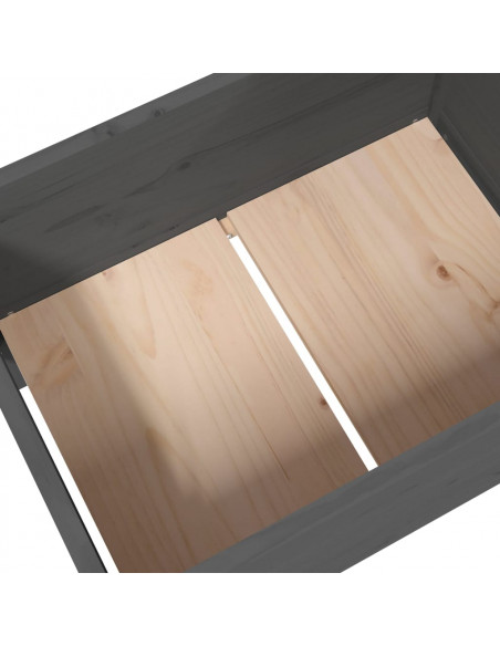 Fioriera Grigia 178,5x44x75 cm in Legno Massello di Pino