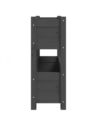 Fioriera Grigia 77x25x66 cm in Legno Massello di Pino