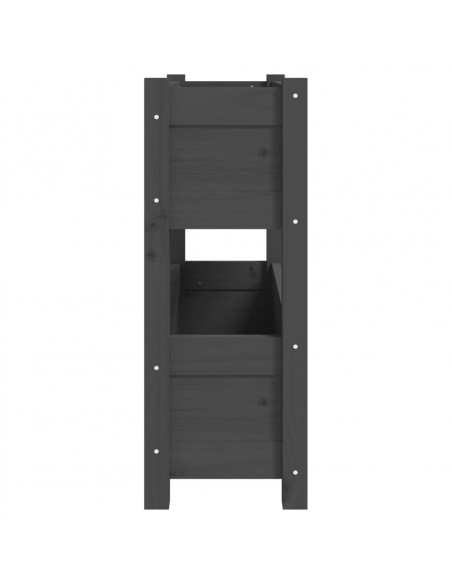 Fioriera Grigia 77x25x66 cm in Legno Massello di Pino