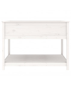 Fioriera Mensola Bianca 111,5x111,5x81cm Legno Massello di Pino 2