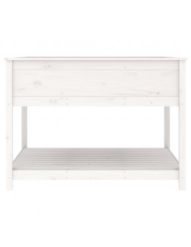 Fioriera Mensola Bianca 111,5x111,5x81cm Legno Massello di Pino