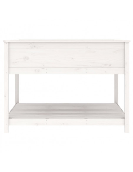 Fioriera Mensola Bianca 111,5x111,5x81cm Legno Massello di Pino