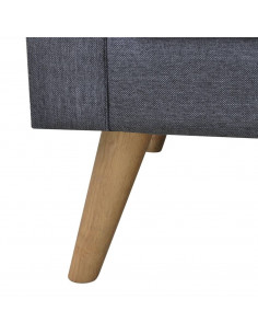 Divano a 3 Posti in Tessuto Grigio Scuro