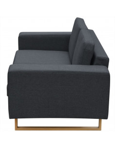 Divano a 2 Posti in Tessuto Grigio Scuro