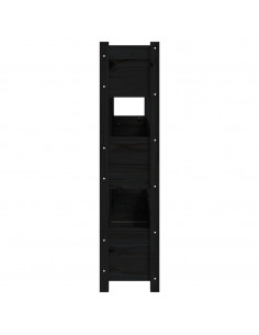 Fioriera Nera 112x25x104,5 cm in Legno Massello di Pino