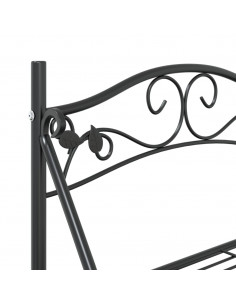 Fioriera Nera 56x30x96cm in Acciaio 2