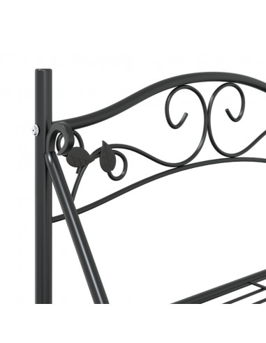 Fioriera Nera 56x30x96cm in Acciaio