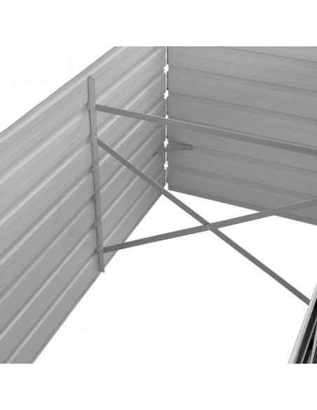 Fioriera per Giardino Antracite 240x80x77 cm in Acciaio Zincato